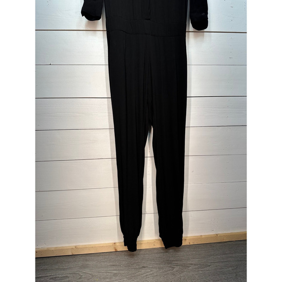 MONROW / Revolve - Small - Crepe Long Sleeve Jumpsuit in Black - Picture 5 of 13